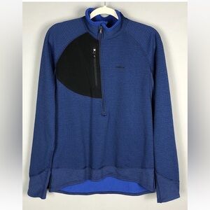 Patagonia R1 Flash Grid 1/2 Zip Fleece Jacket Men L Blue Pullover USA